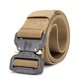 Classy Men Khaki Tactical Web Belt