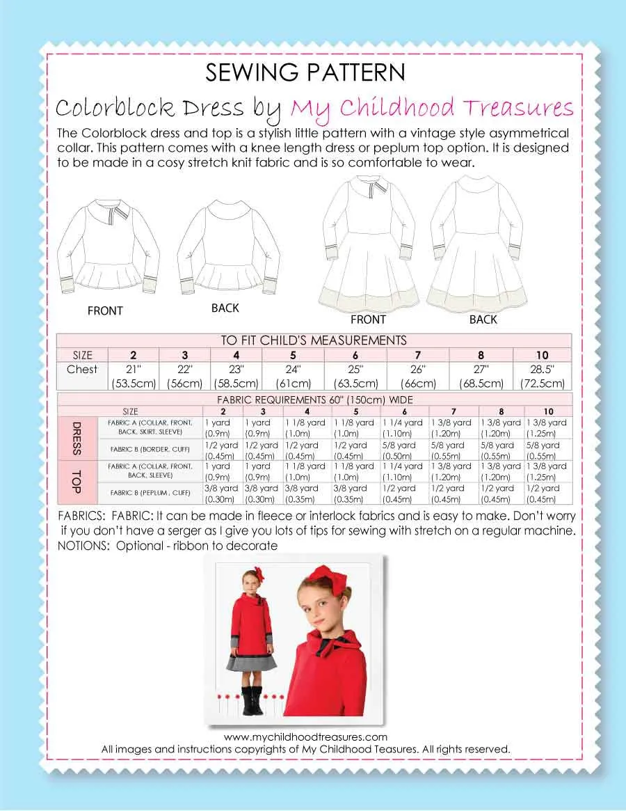 COLORBLOCK - Girls Dress & Top Pattern - Stretch