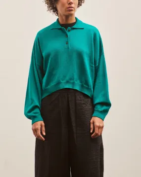 Cordera Merino Wool Polo Sweater, Teal Green