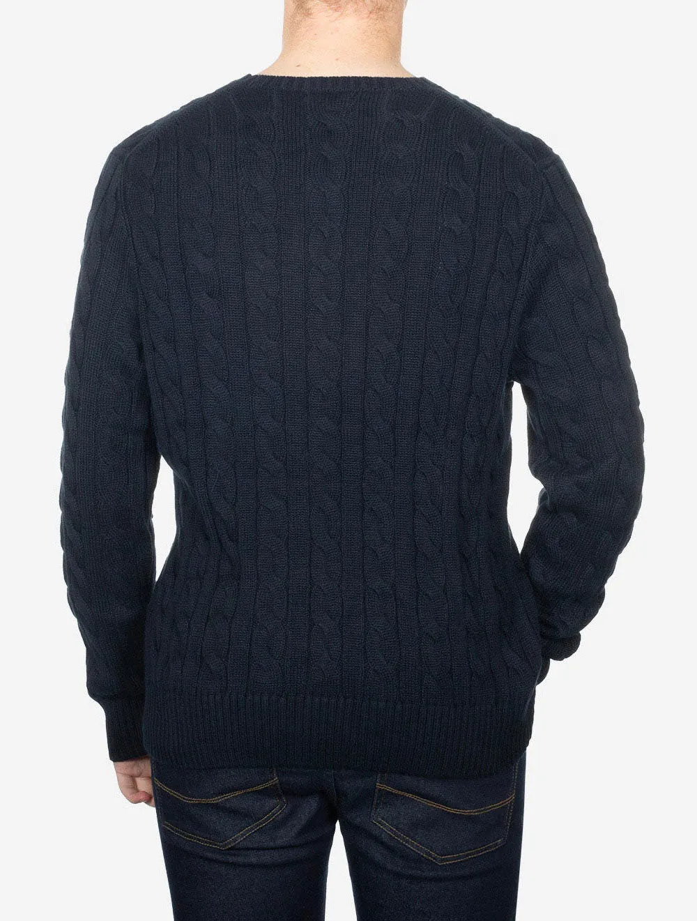 Cotton Cable Sweater Cruise Navy