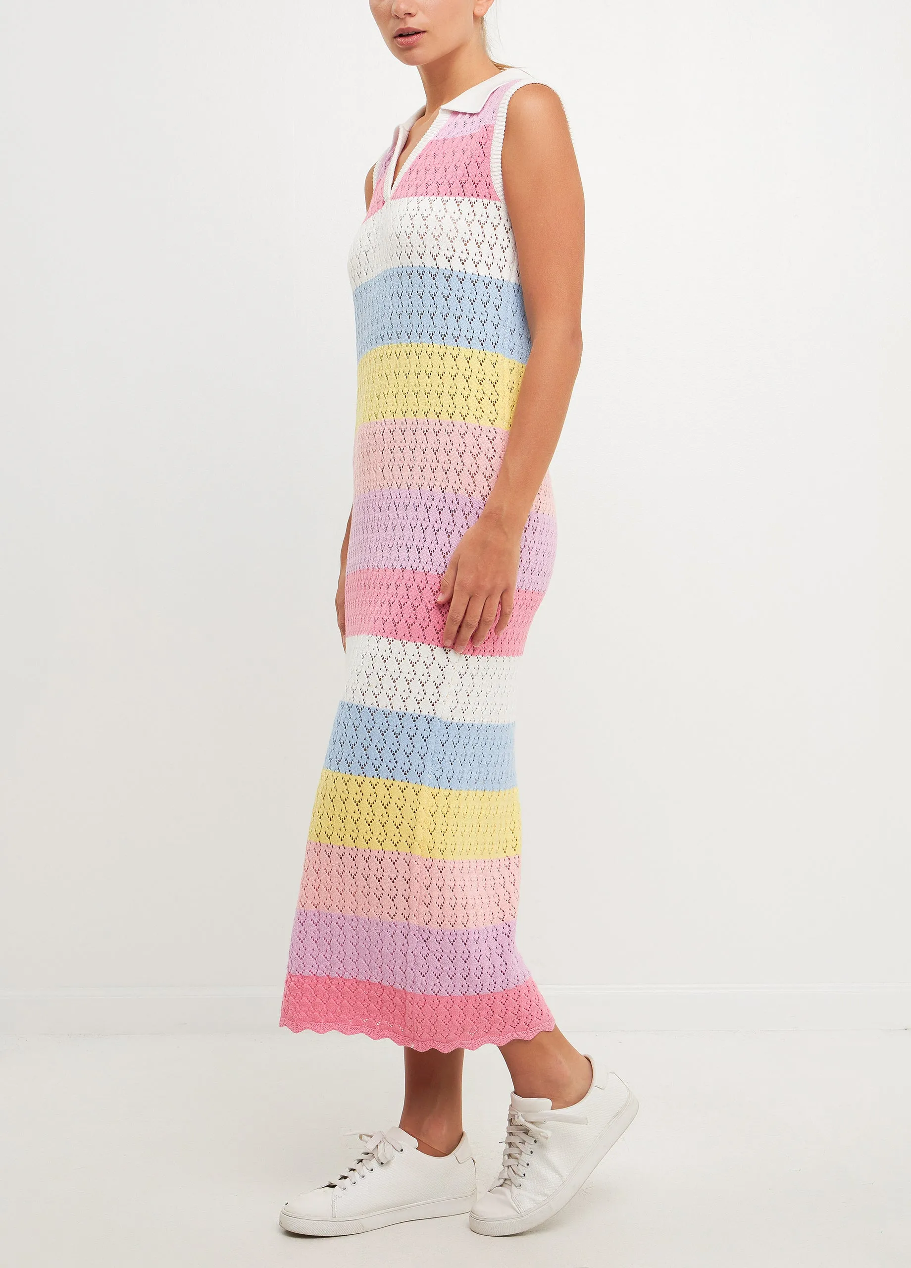 Crochet Knit Midi Dress