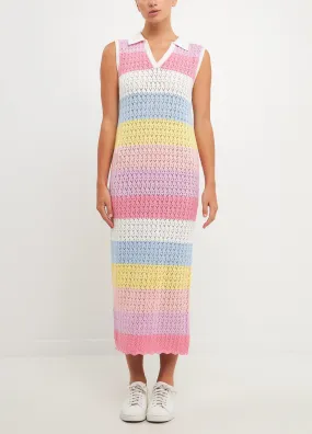 Crochet Knit Midi Dress