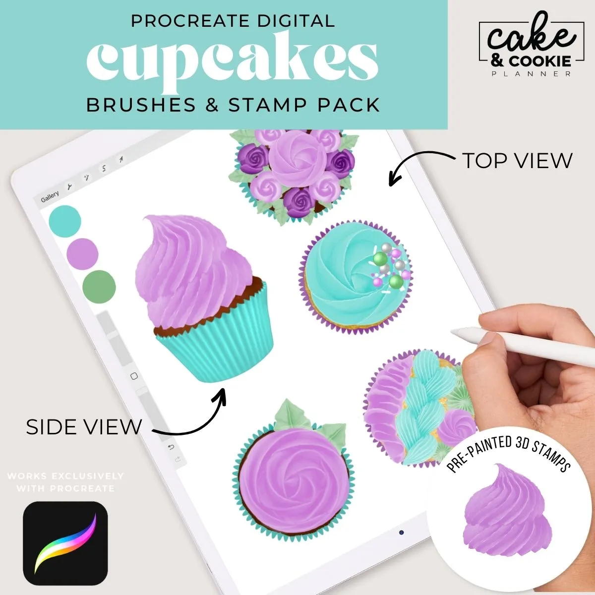 Cupcakes Procreate Pack - Digital Cake Sketching