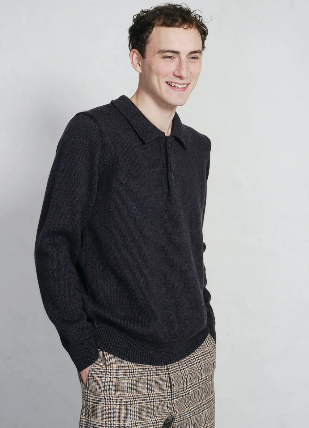 DIDRIK | Knitted Polo Sweater | Night