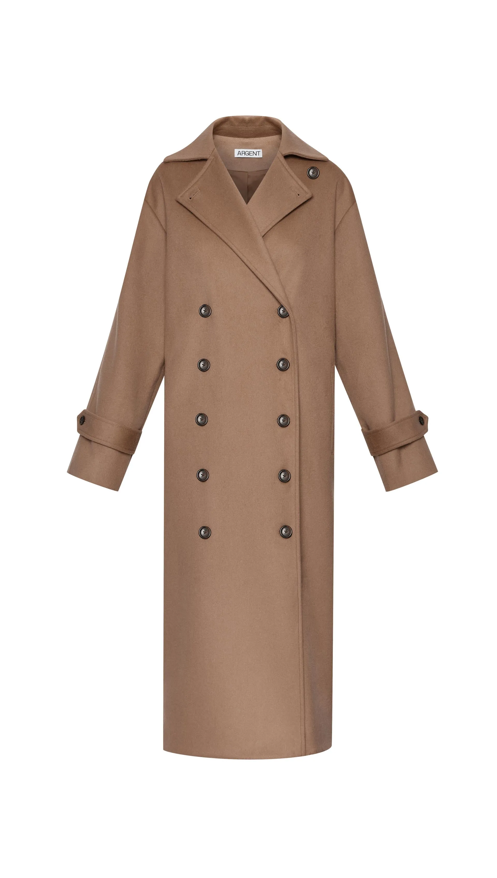 Double-Breasted Coat in Wool-Cashmere | Camel