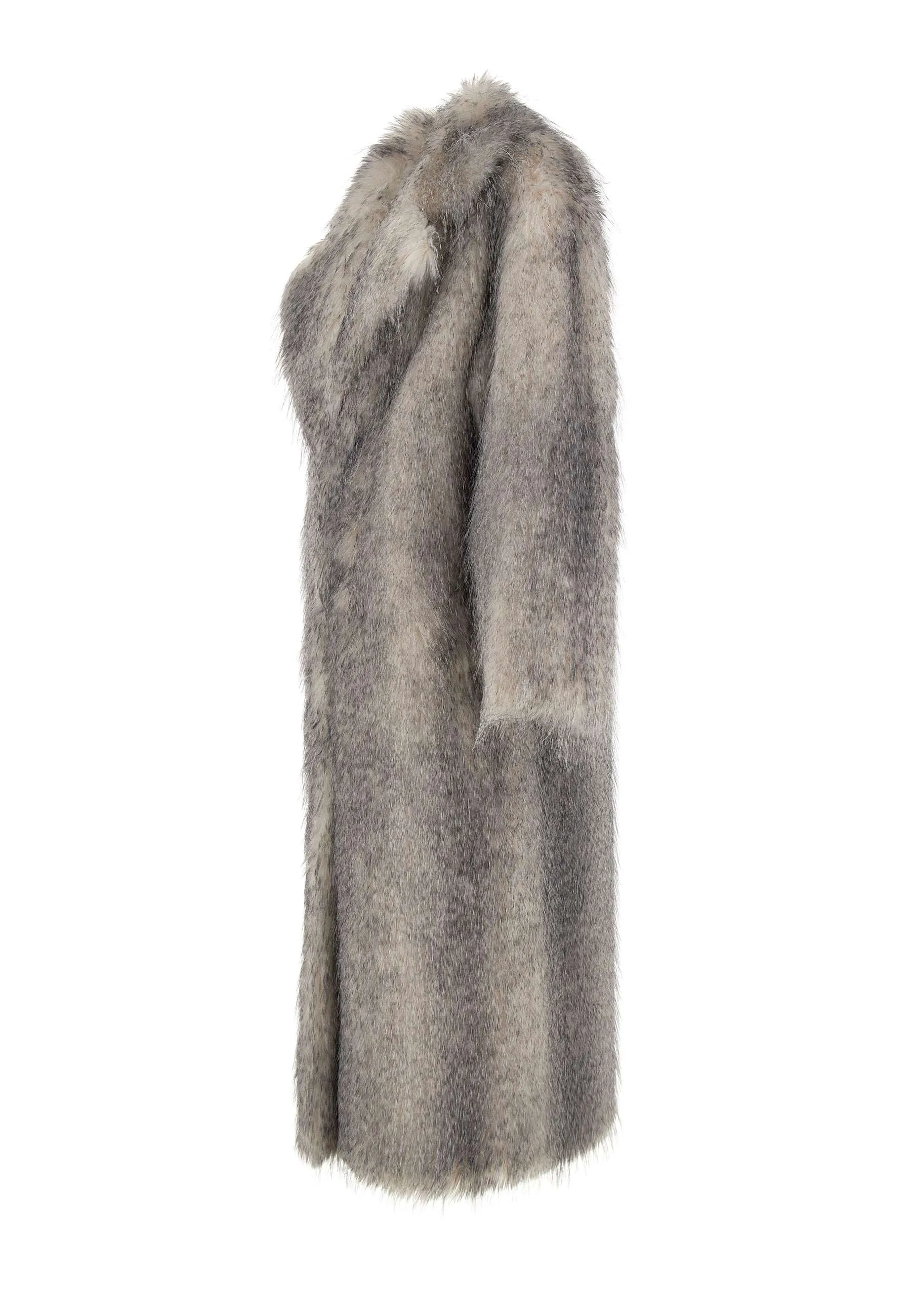 Eco-Friendly Eco Fur Coat with Pockets