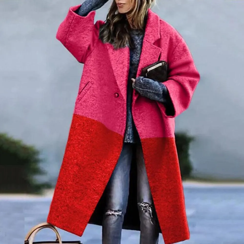 Elegant Outwear Single Button Coat Loose Wool Cardigan