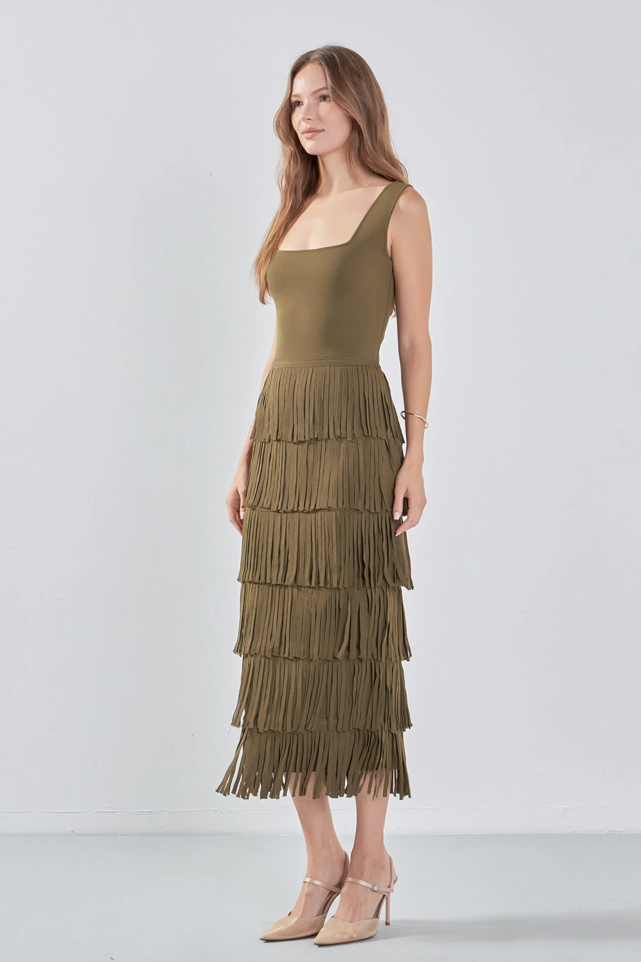 Endless Rose - Knit Fringe Long Dress