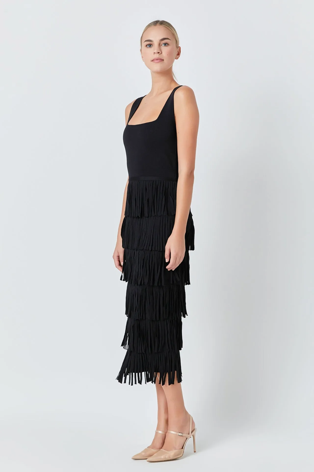 Endless Rose - Knit Fringe Long Dress