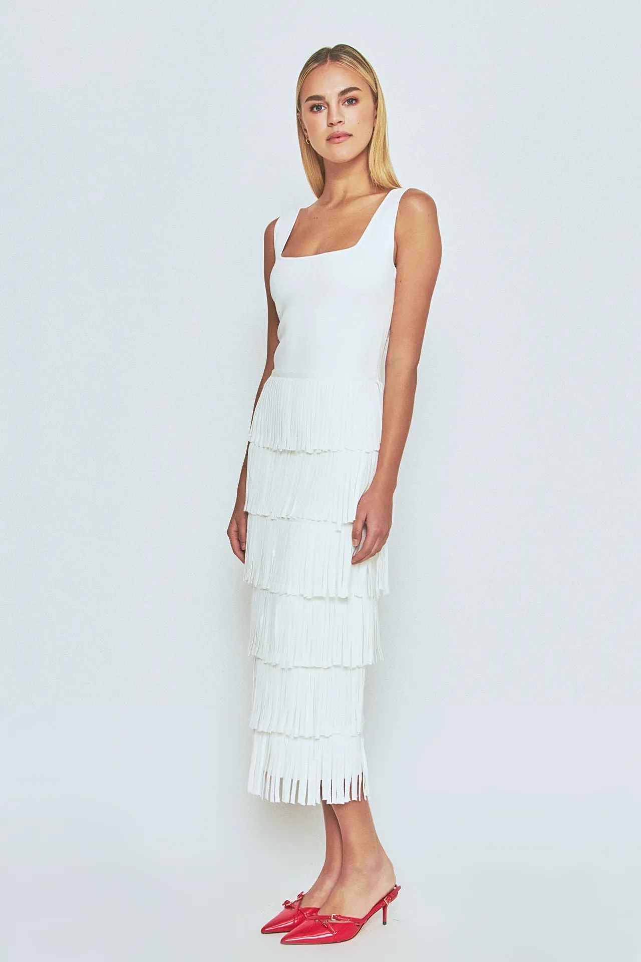 Endless Rose - Knit Fringe Long Dress