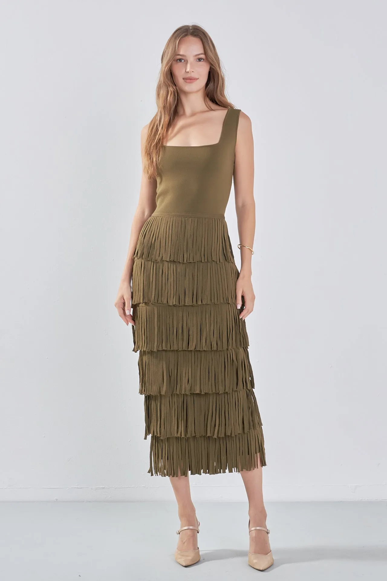 Endless Rose - Knit Fringe Long Dress