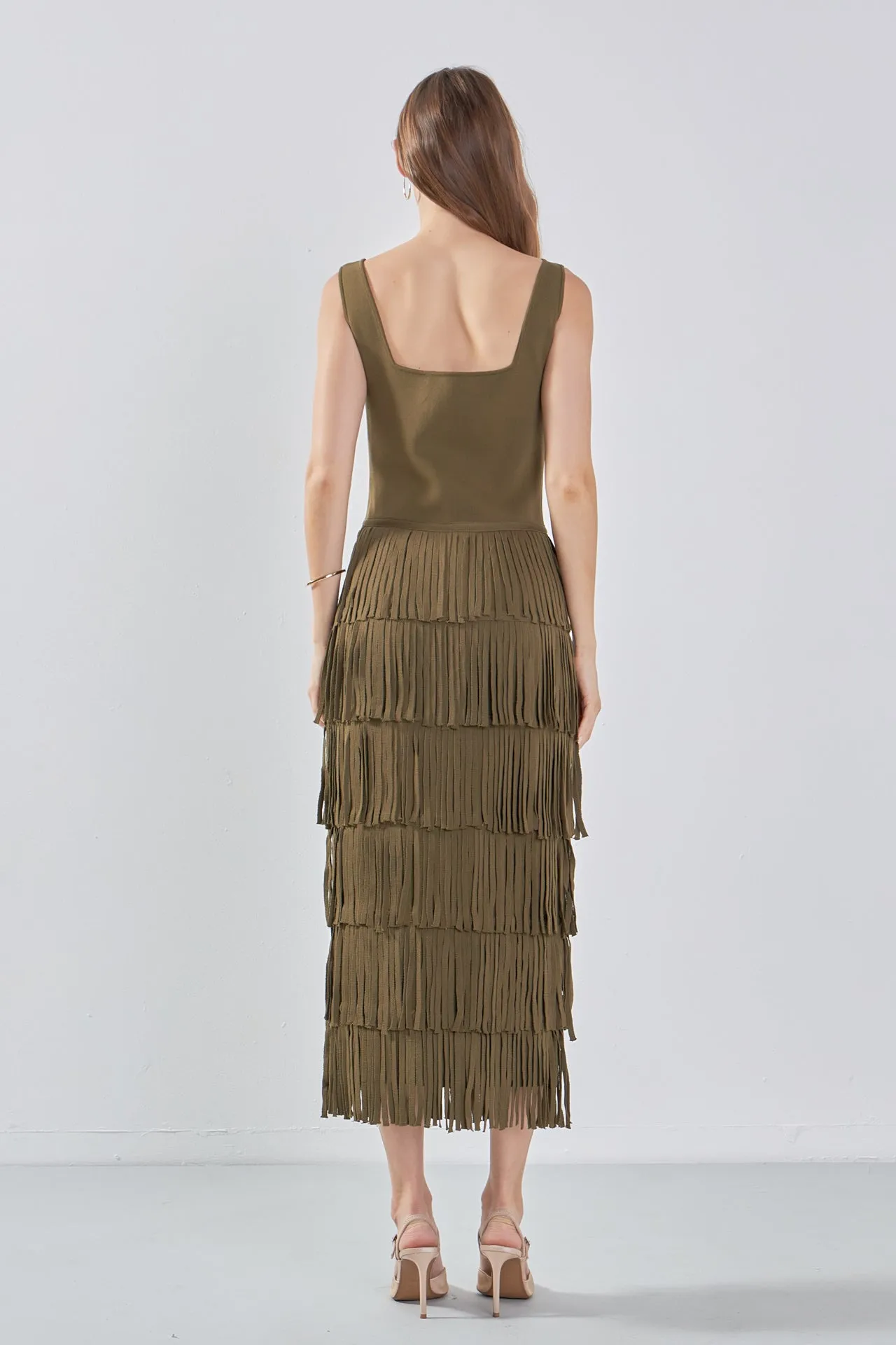 Endless Rose - Knit Fringe Long Dress