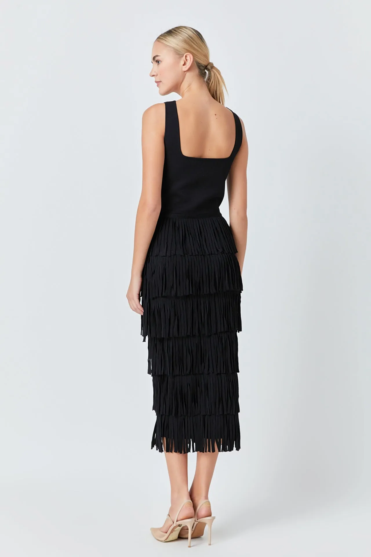 Endless Rose - Knit Fringe Long Dress