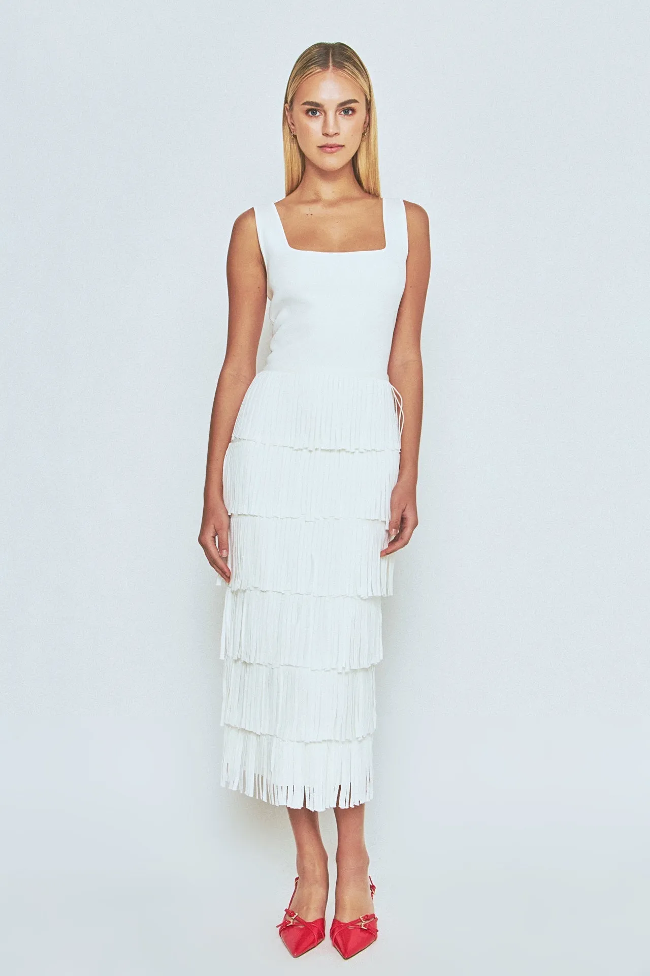 Endless Rose - Knit Fringe Long Dress