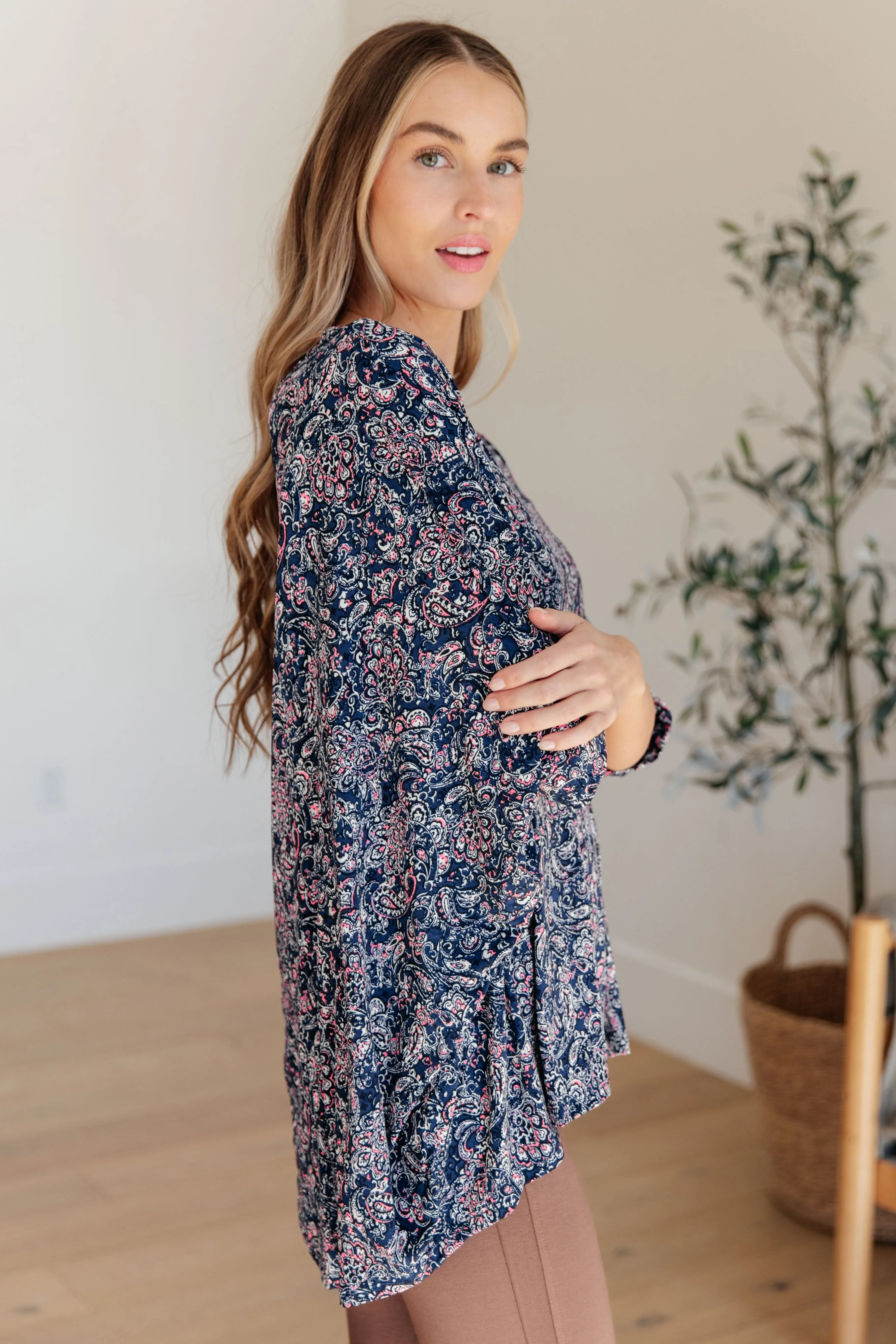 Essential Blouse in Navy Paisley - Dear Scarlett