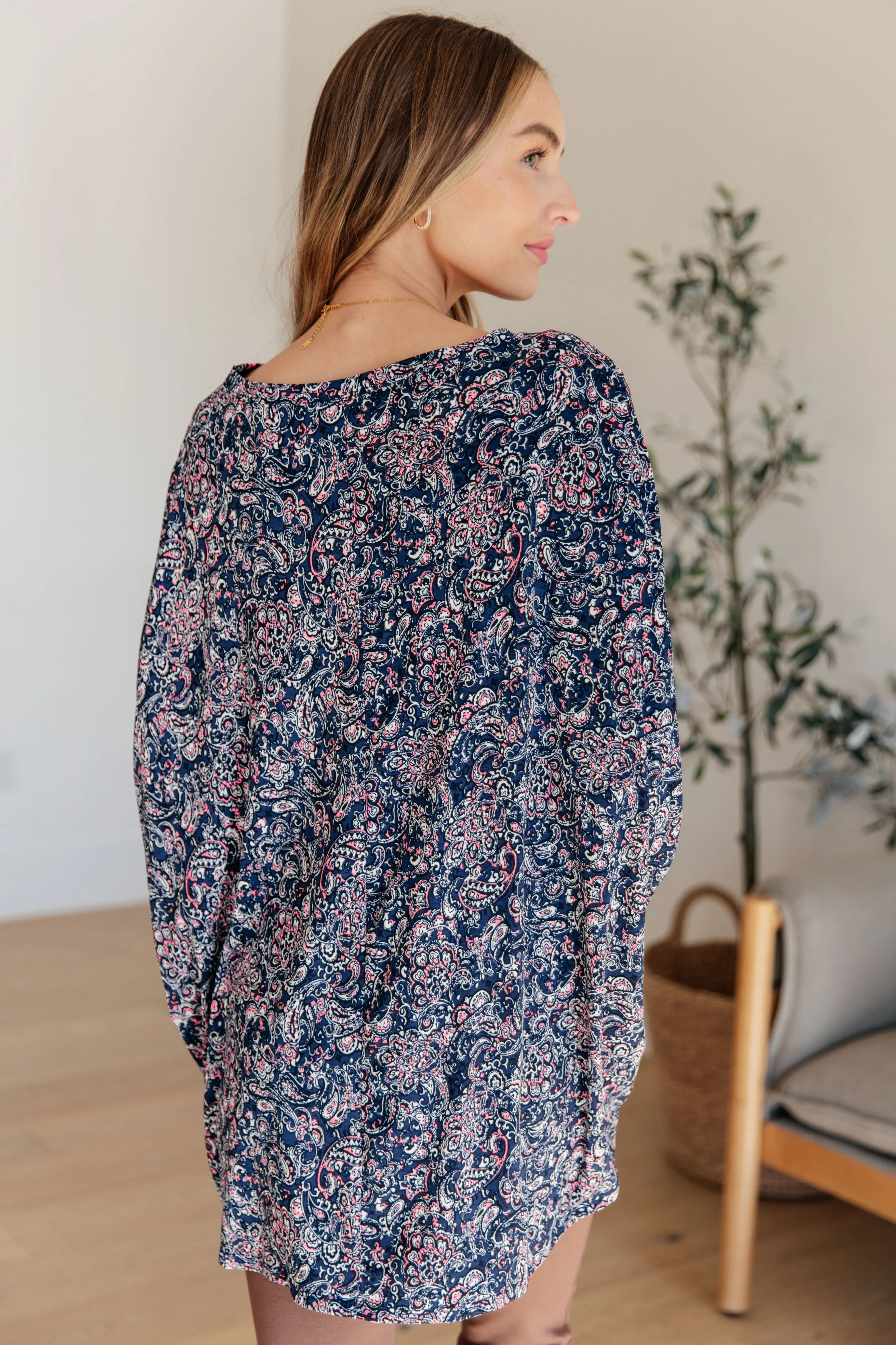 Essential Blouse in Navy Paisley - Dear Scarlett