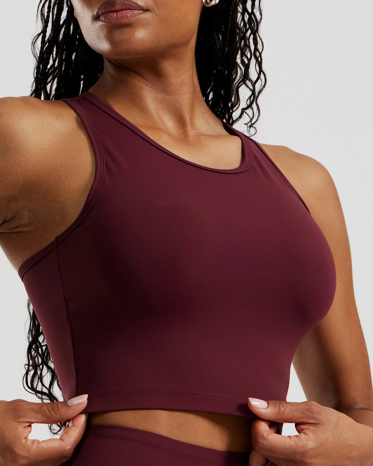 Essential Crop Tank Top | Dark Cherry