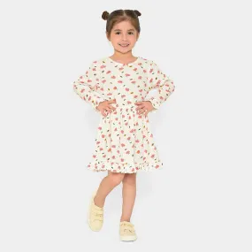 Farm Friends Printed Full Sleeve Dress for Girls