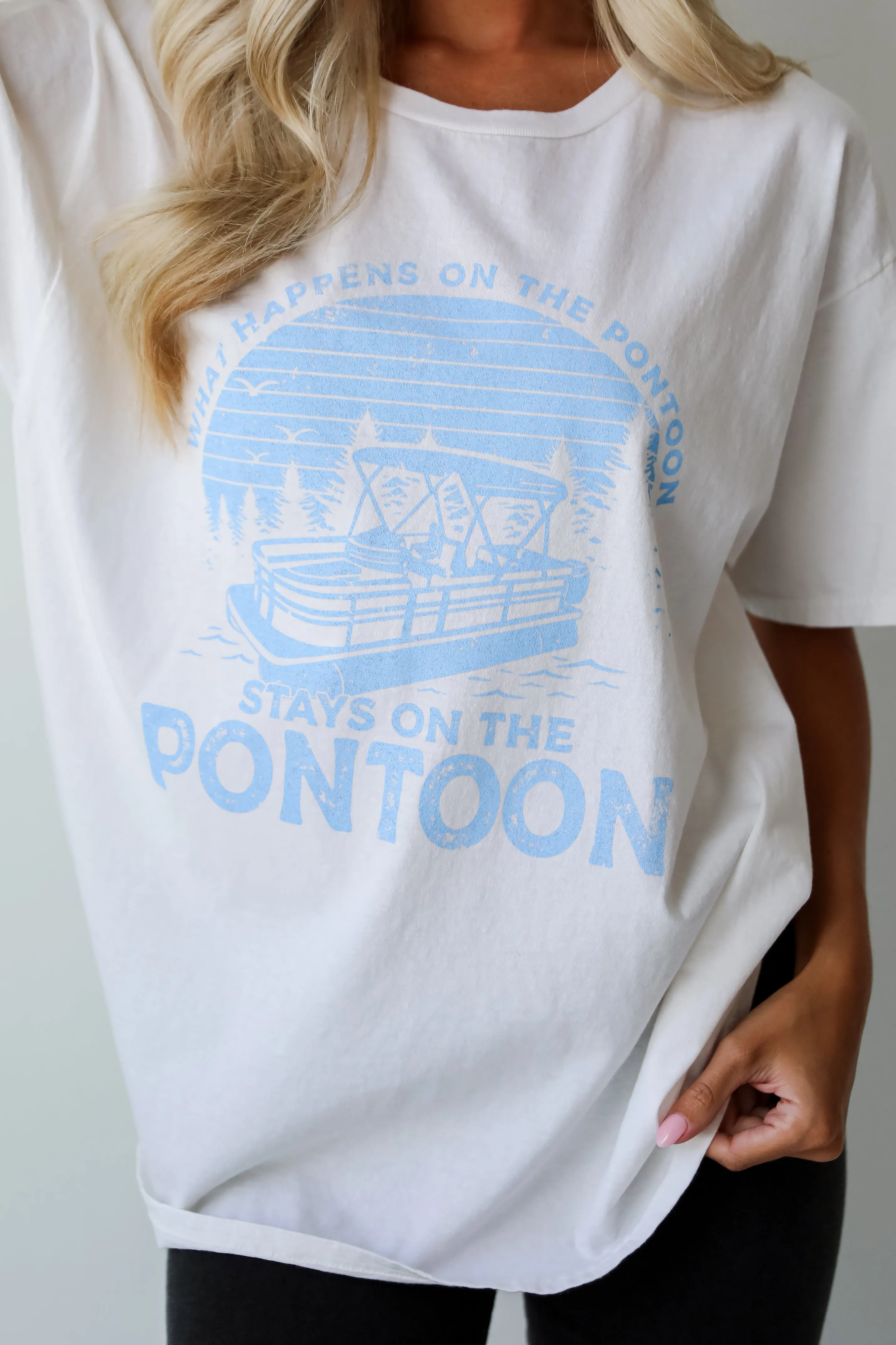 FINAL SALE - What Happens On The Pontoon Stays On The Pontoon Graphic Tee