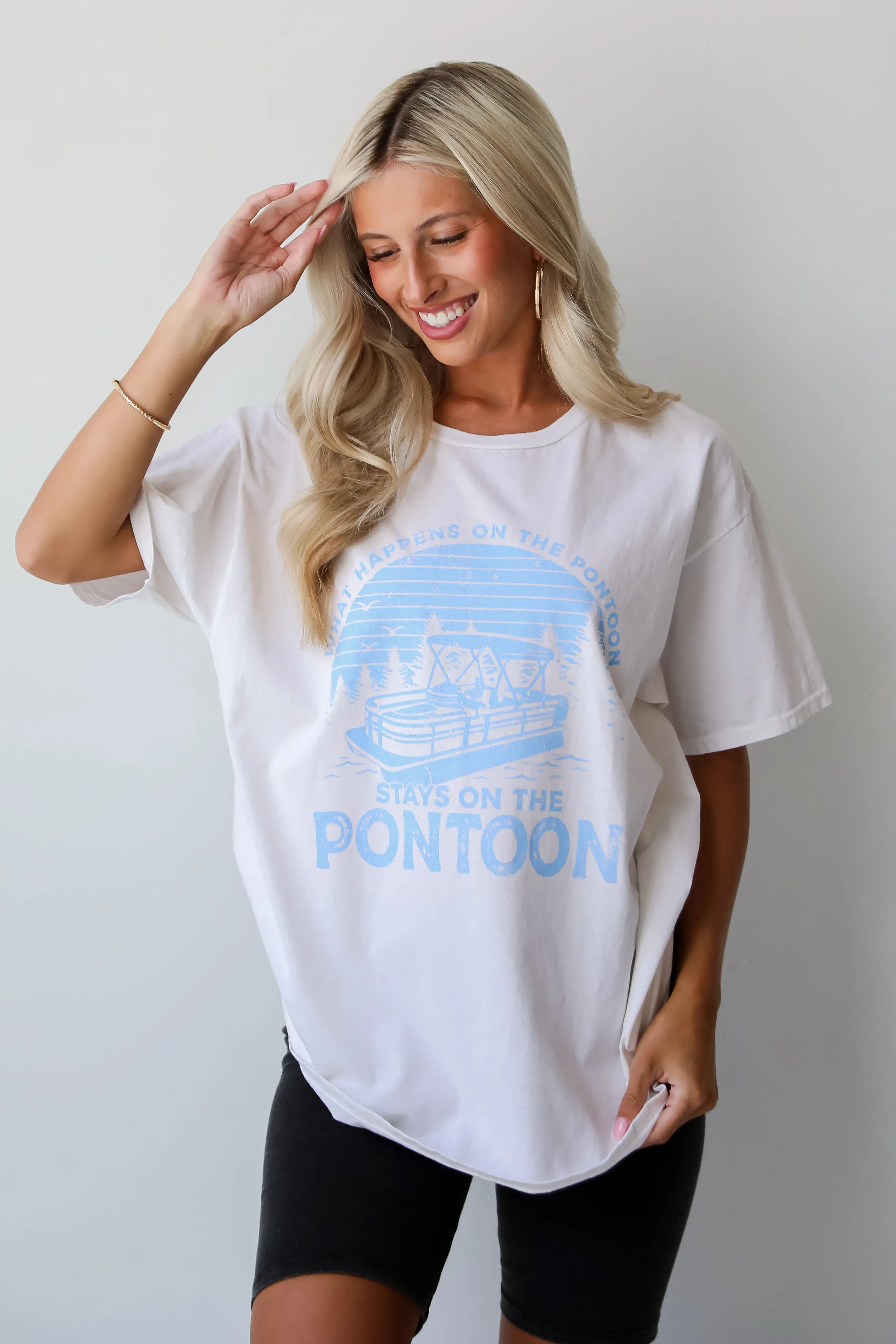 FINAL SALE - What Happens On The Pontoon Stays On The Pontoon Graphic Tee