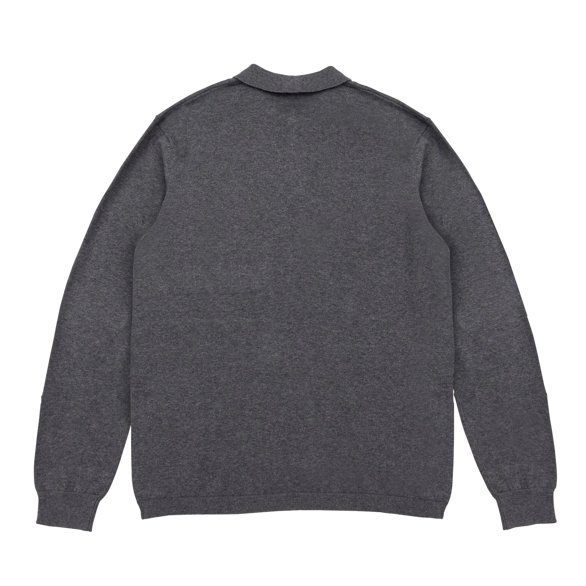 Fine Cut Knitted Polo - Dark Grey Melange