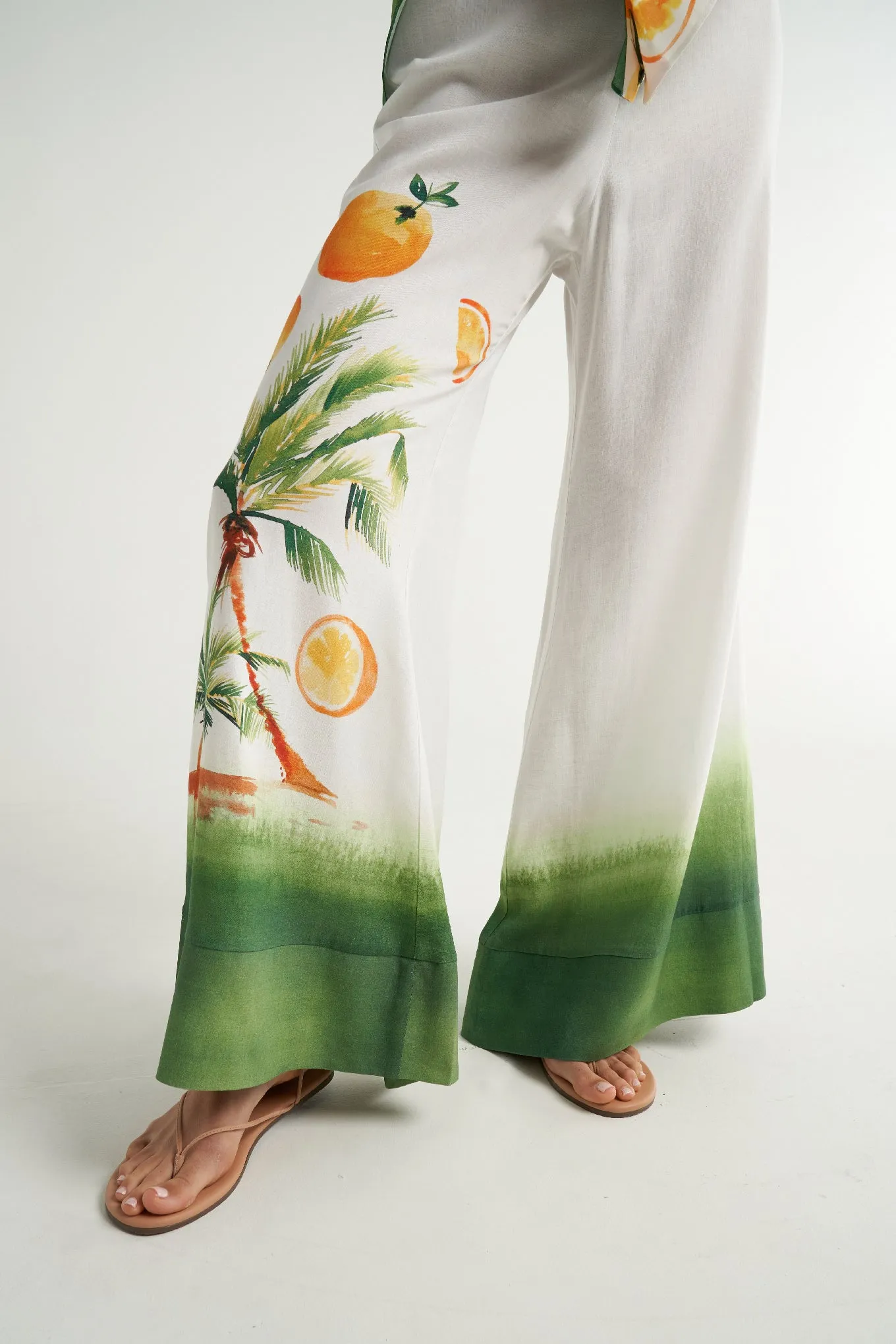 Flared Pants Oranges Palms