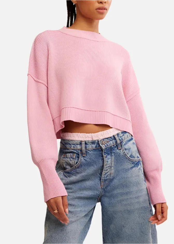 Free People Easy Street Crop Pullover