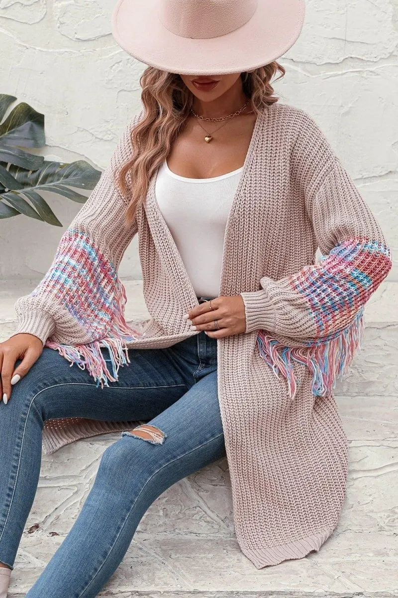 Fringe Sleeve Cardigan