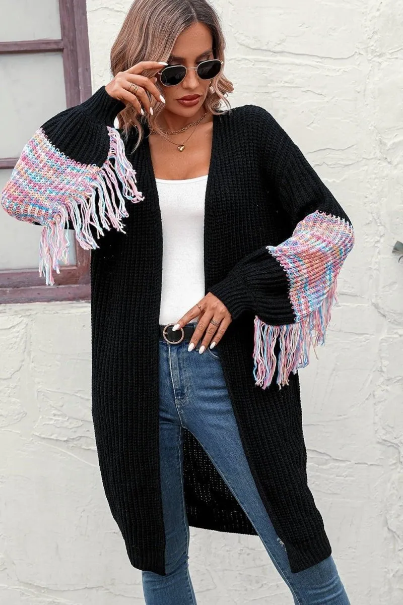 Fringe Sleeve Cardigan