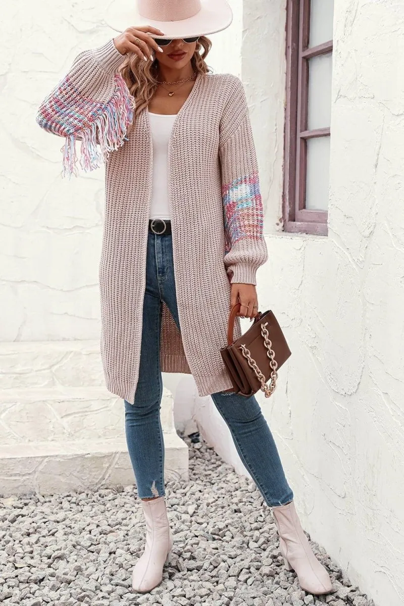 Fringe Sleeve Cardigan