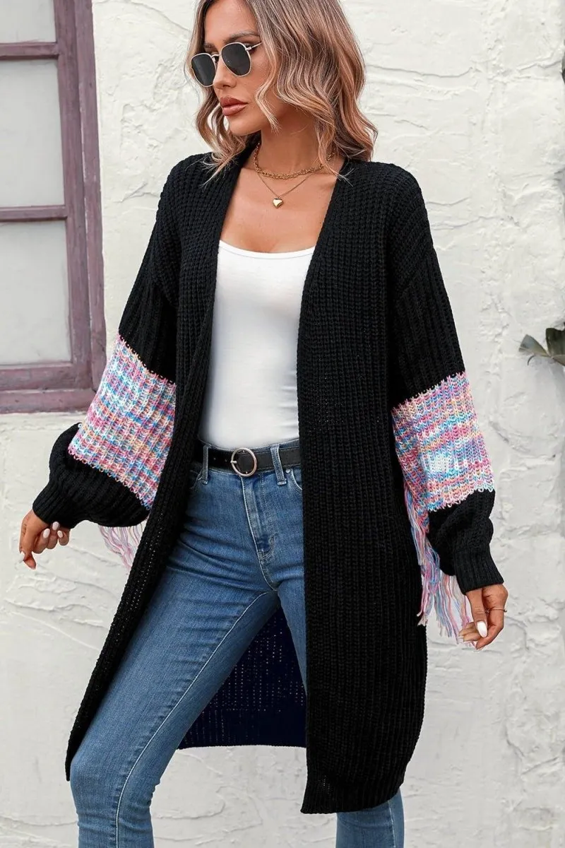 Fringe Sleeve Cardigan