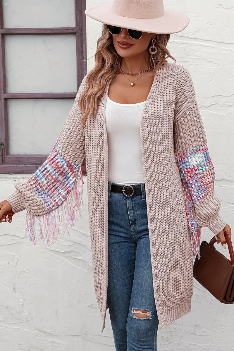 Fringe Sleeve Cardigan