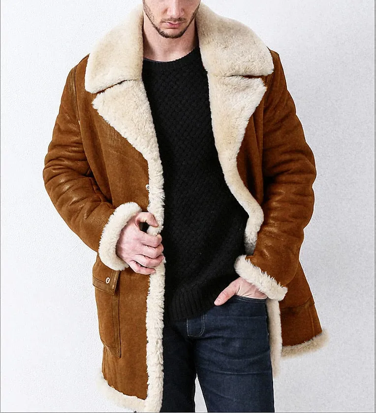 Funki Buys | Jackets | Men's Faux Suede, Faux Fur Overcoat