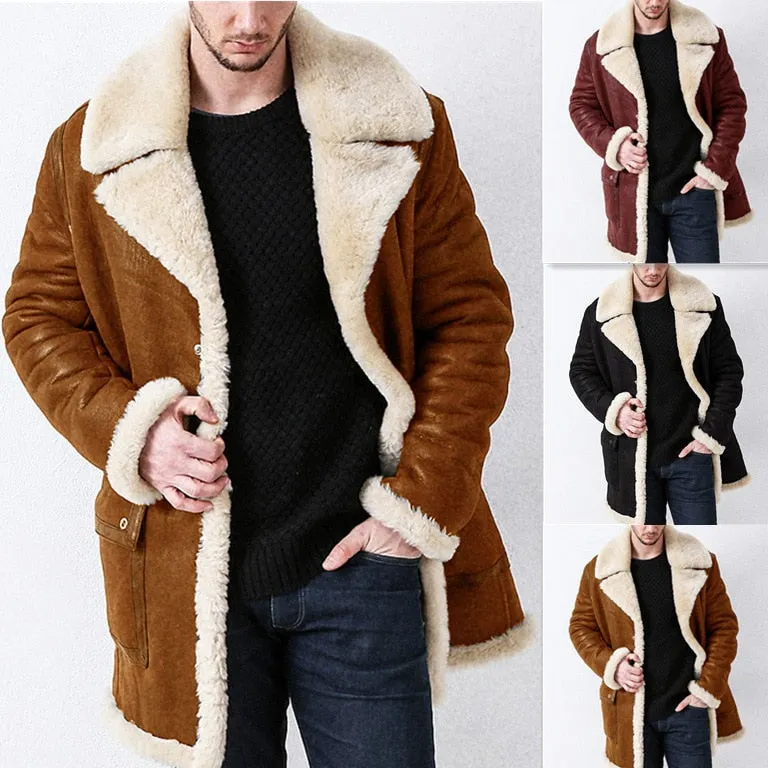 Funki Buys | Jackets | Men's Faux Suede, Faux Fur Overcoat