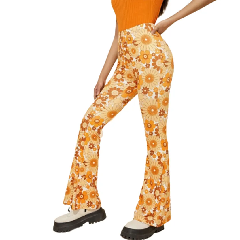 Funki Buys | Pants | Women's Boho Floral Hippie Flared Pants