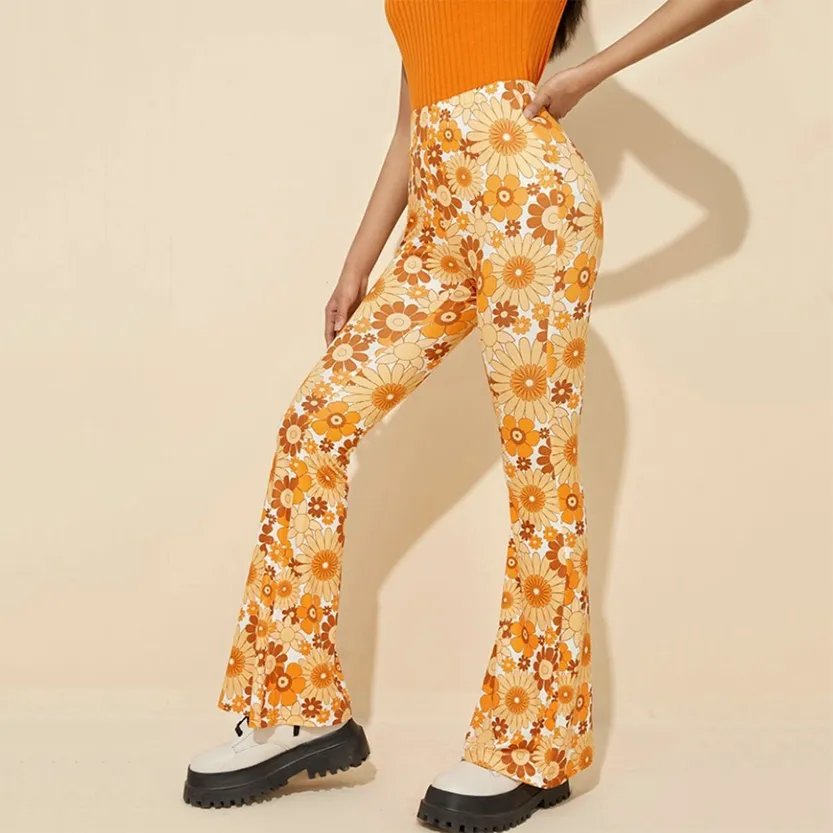 Funki Buys | Pants | Women's Boho Floral Hippie Flared Pants