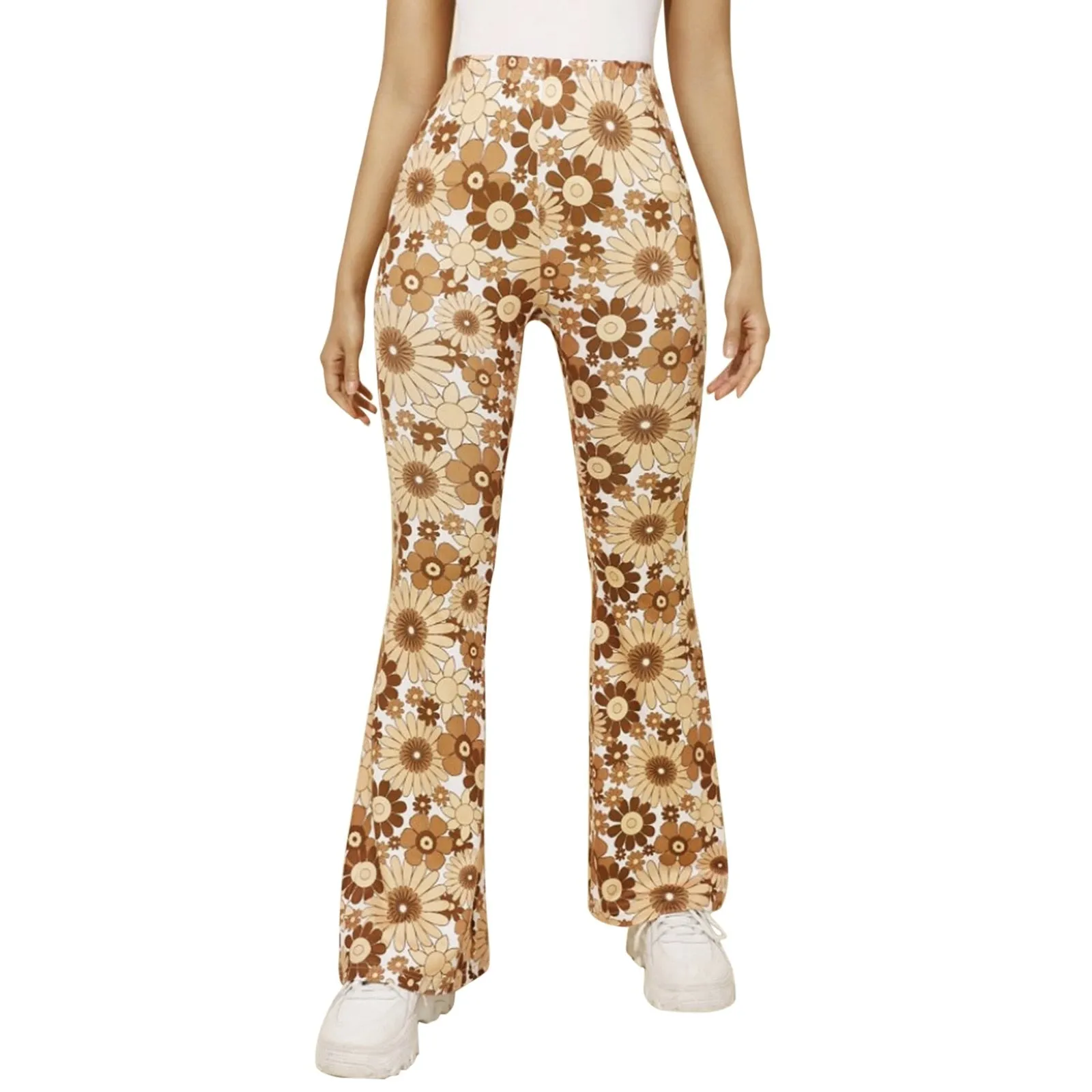 Funki Buys | Pants | Women's Boho Floral Hippie Flared Pants