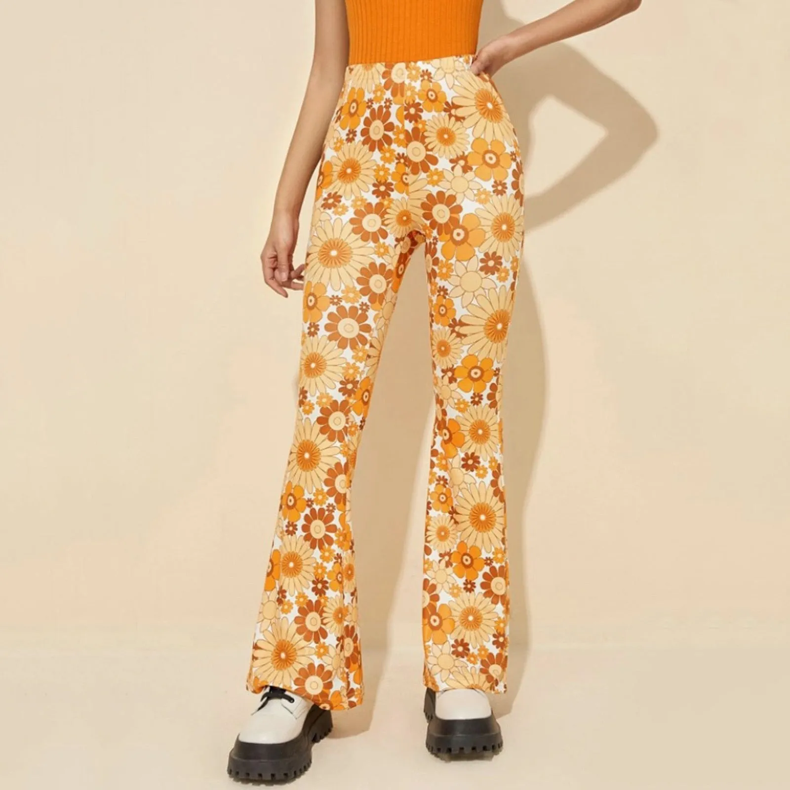 Funki Buys | Pants | Women's Boho Floral Hippie Flared Pants