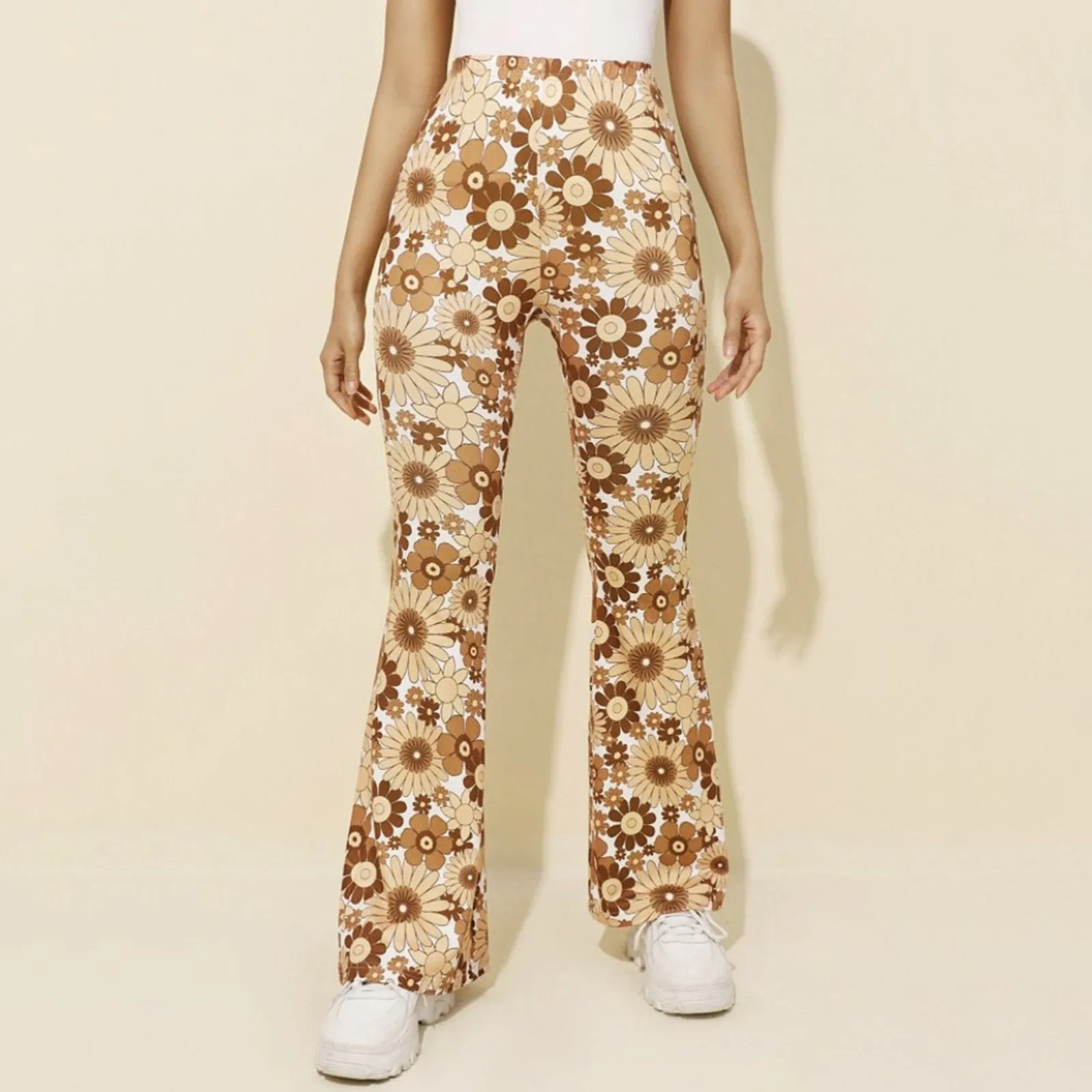 Funki Buys | Pants | Women's Boho Floral Hippie Flared Pants