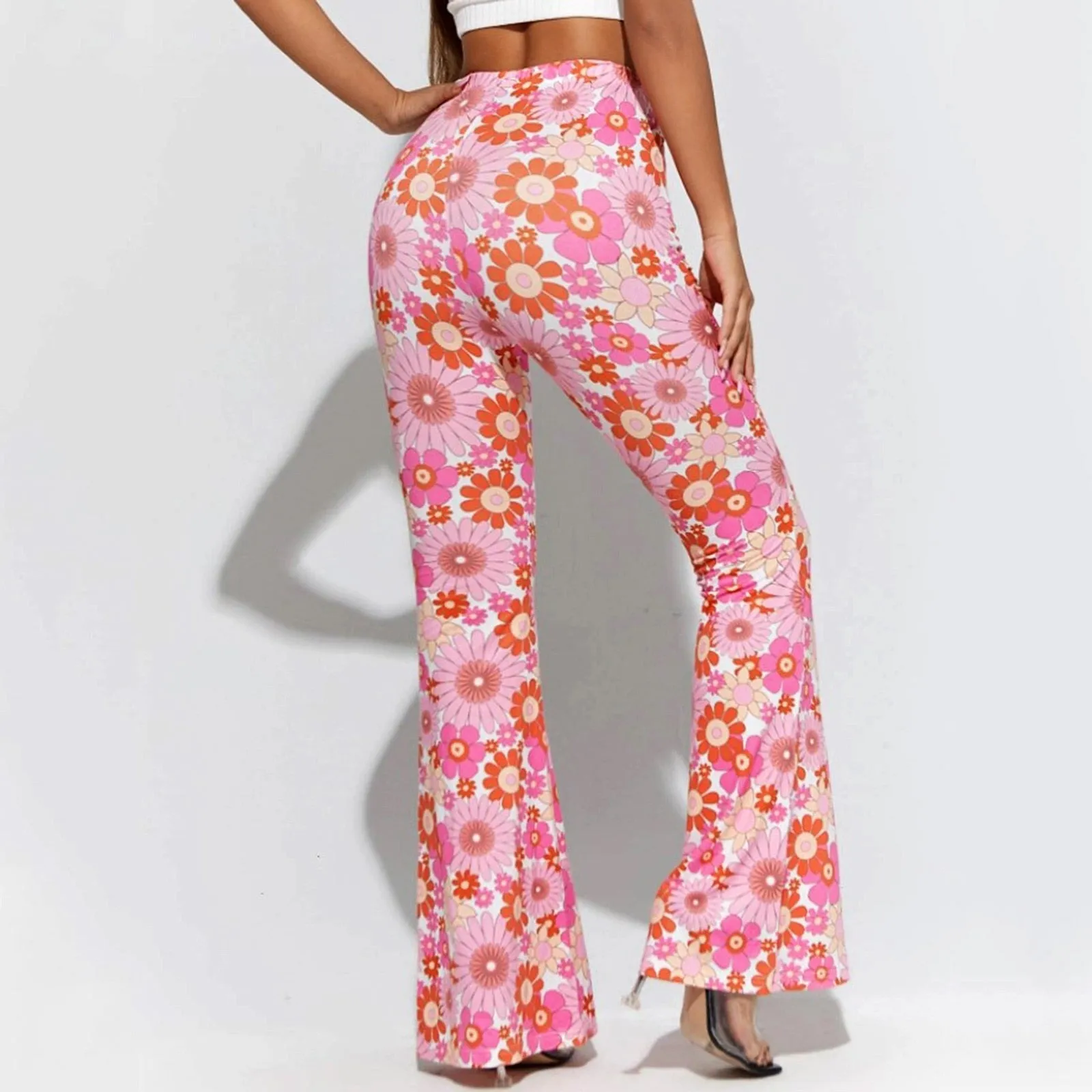 Funki Buys | Pants | Women's Funky Floral Boho Flared Trousers