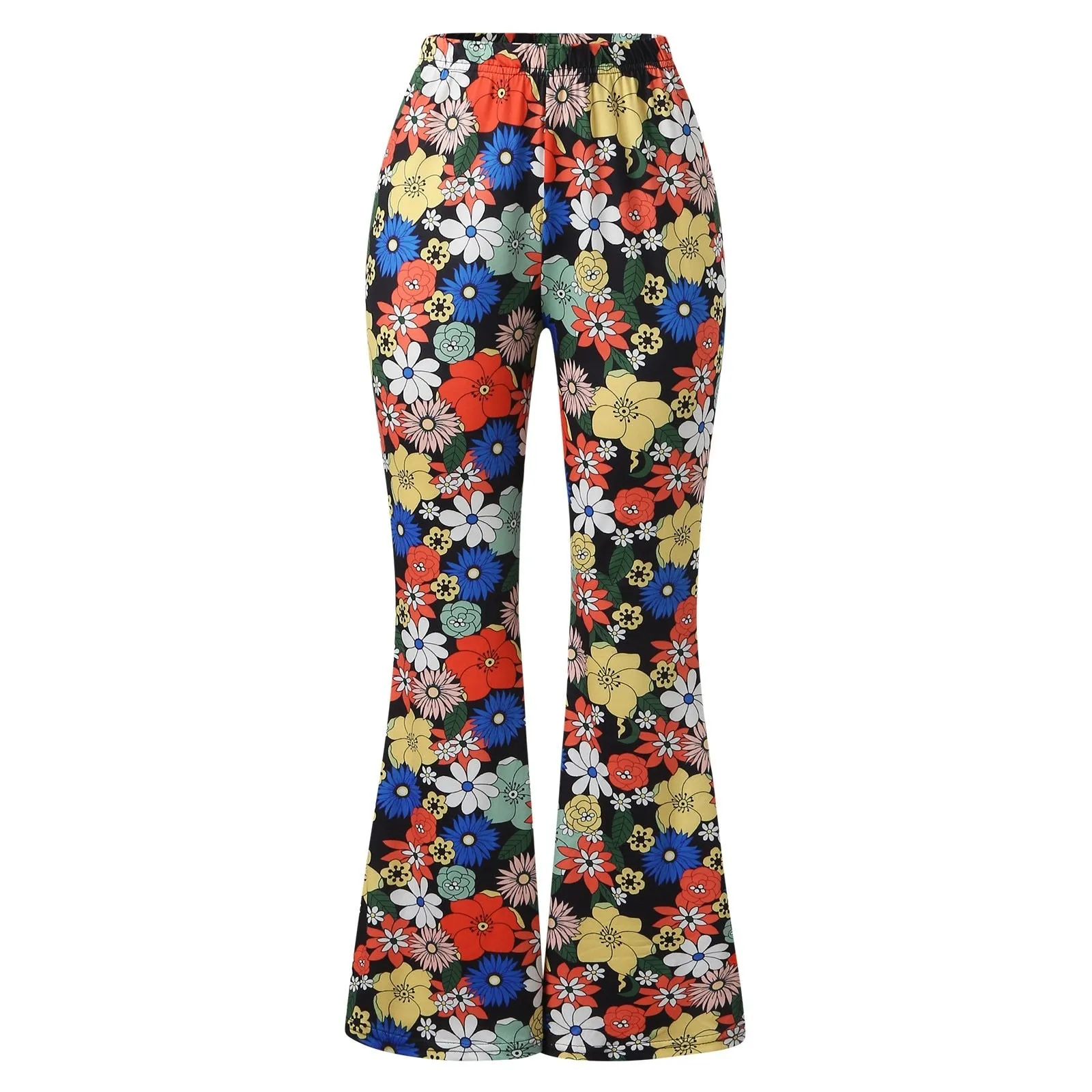 Funki Buys | Pants | Women's Funky Floral Boho Flared Trousers