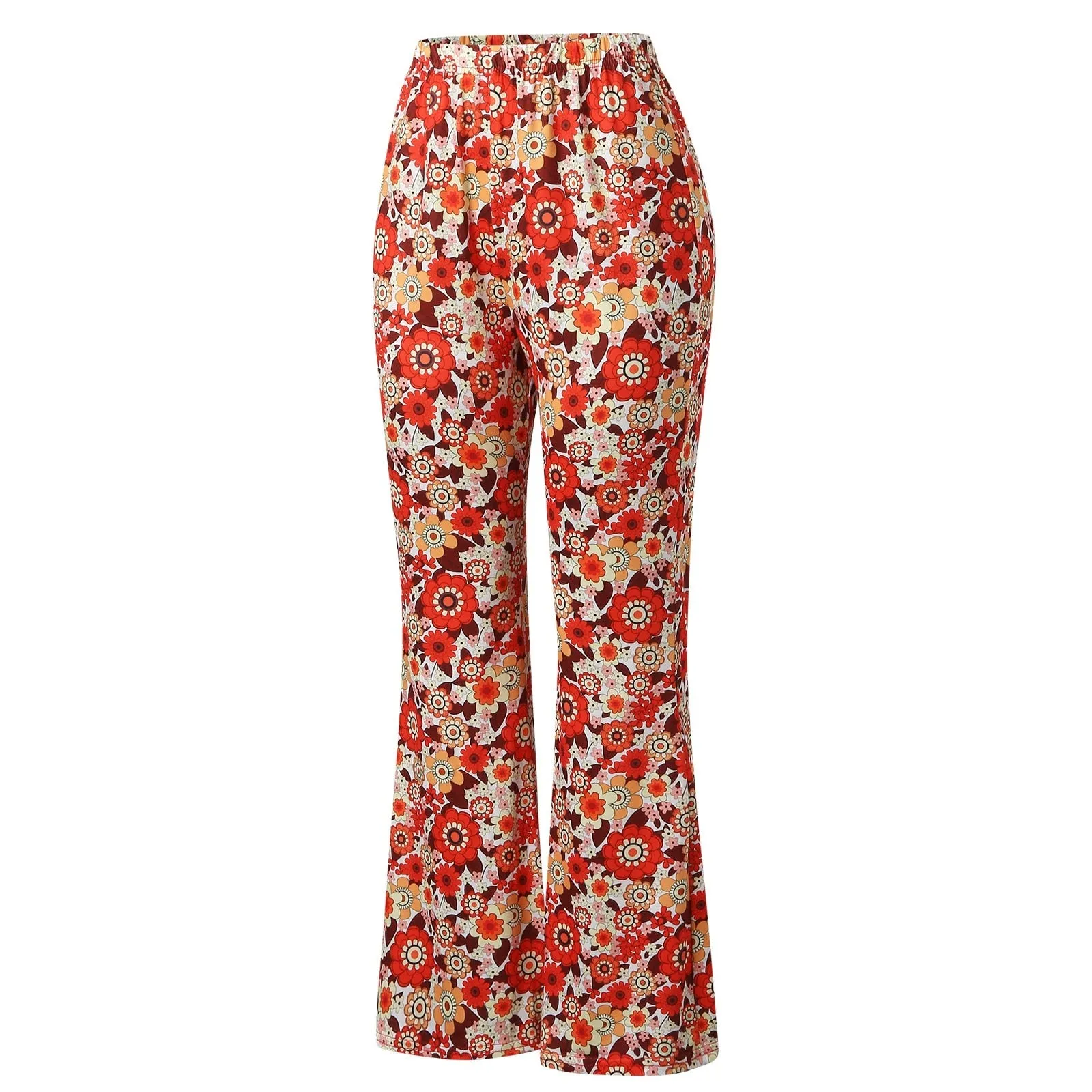 Funki Buys | Pants | Women's Funky Floral Boho Flared Trousers