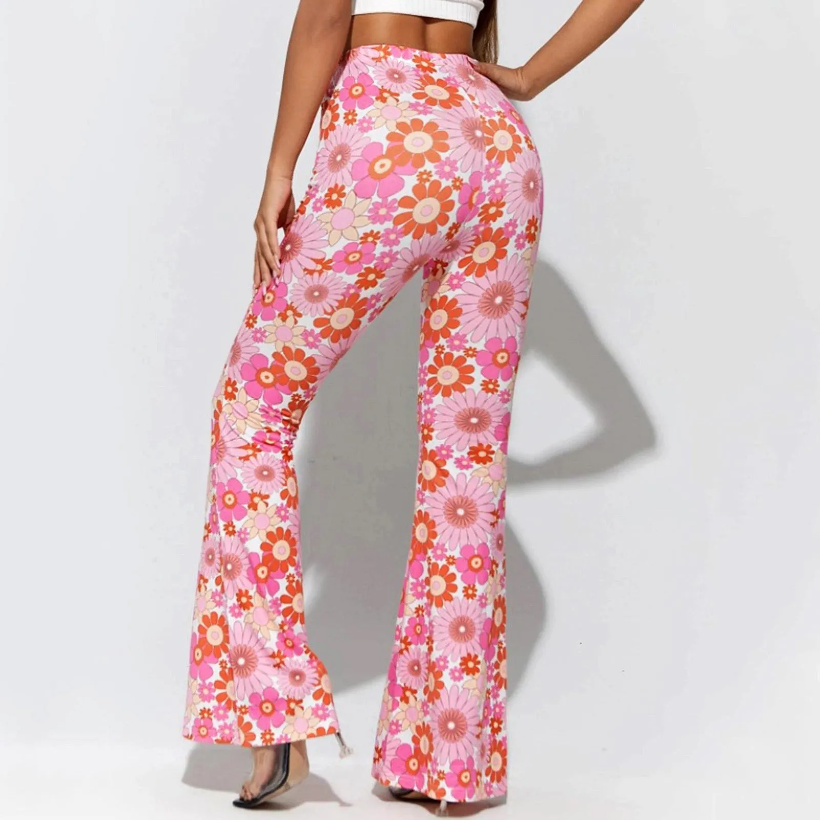 Funki Buys | Pants | Women's Funky Floral Boho Flared Trousers