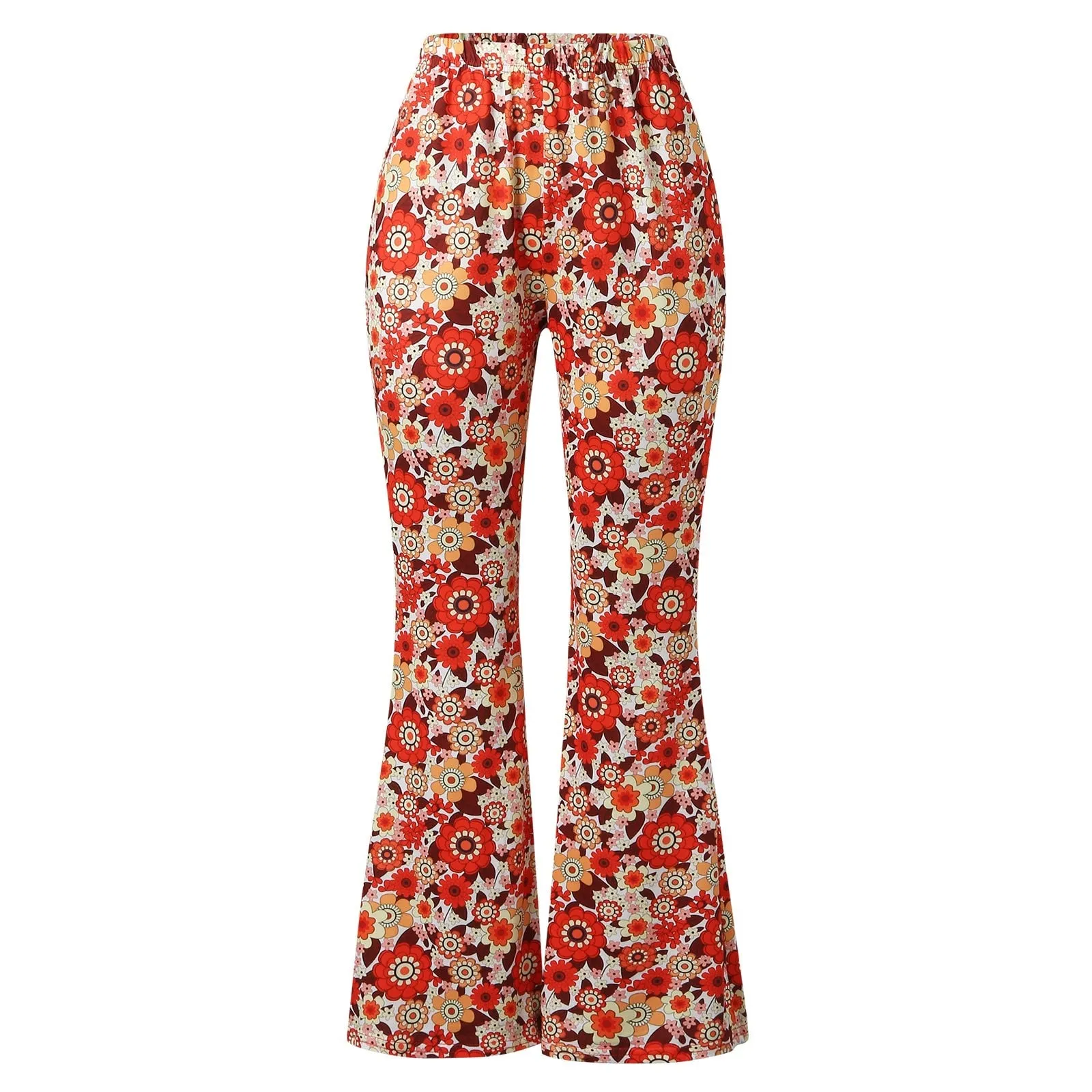 Funki Buys | Pants | Women's Funky Floral Boho Flared Trousers