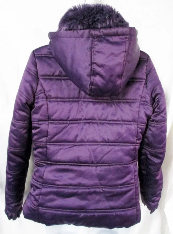 Girls Junior Teen ROTHSCHILD JACKET Hood Coat Ruffle PLUM PURPLE XL 18