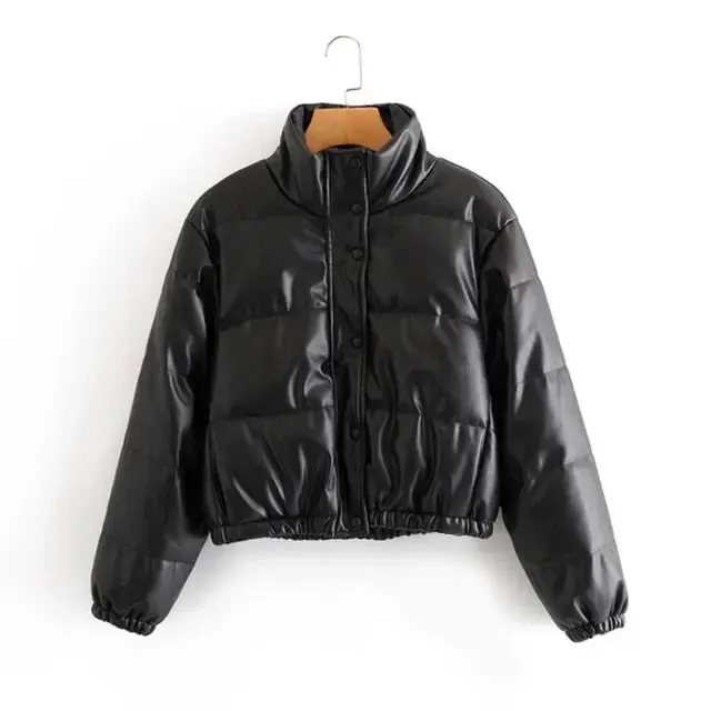 Girls Winter Jacket Faux Leather Female jackets