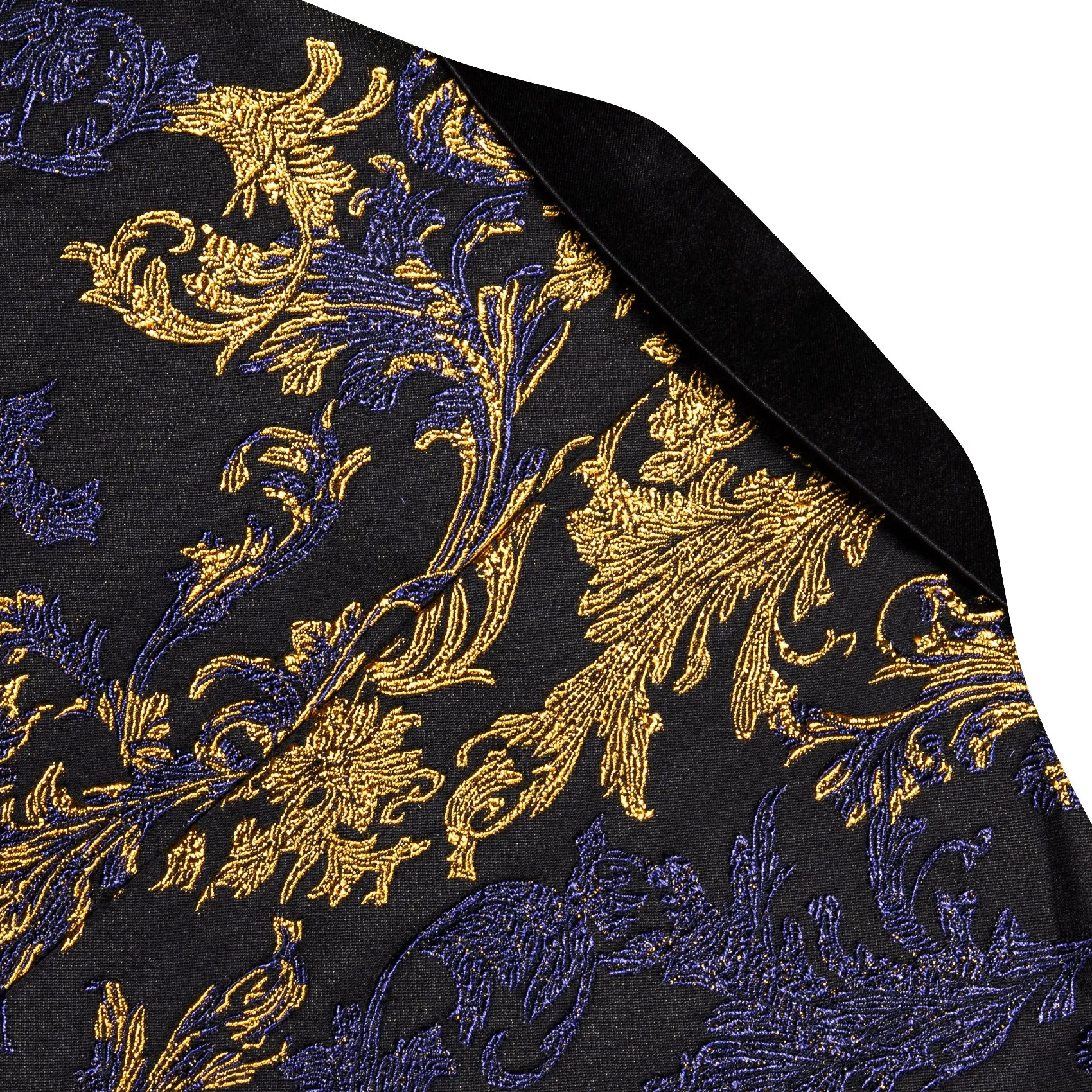 Gold Blue Black Floral Men's Suit for Party