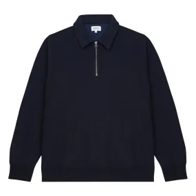 Hartford Zip Polo Navy Sweater