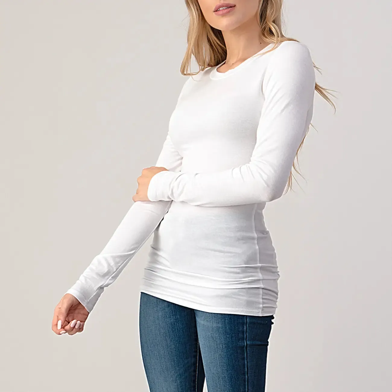 Heimious Long Sleeve White Tee