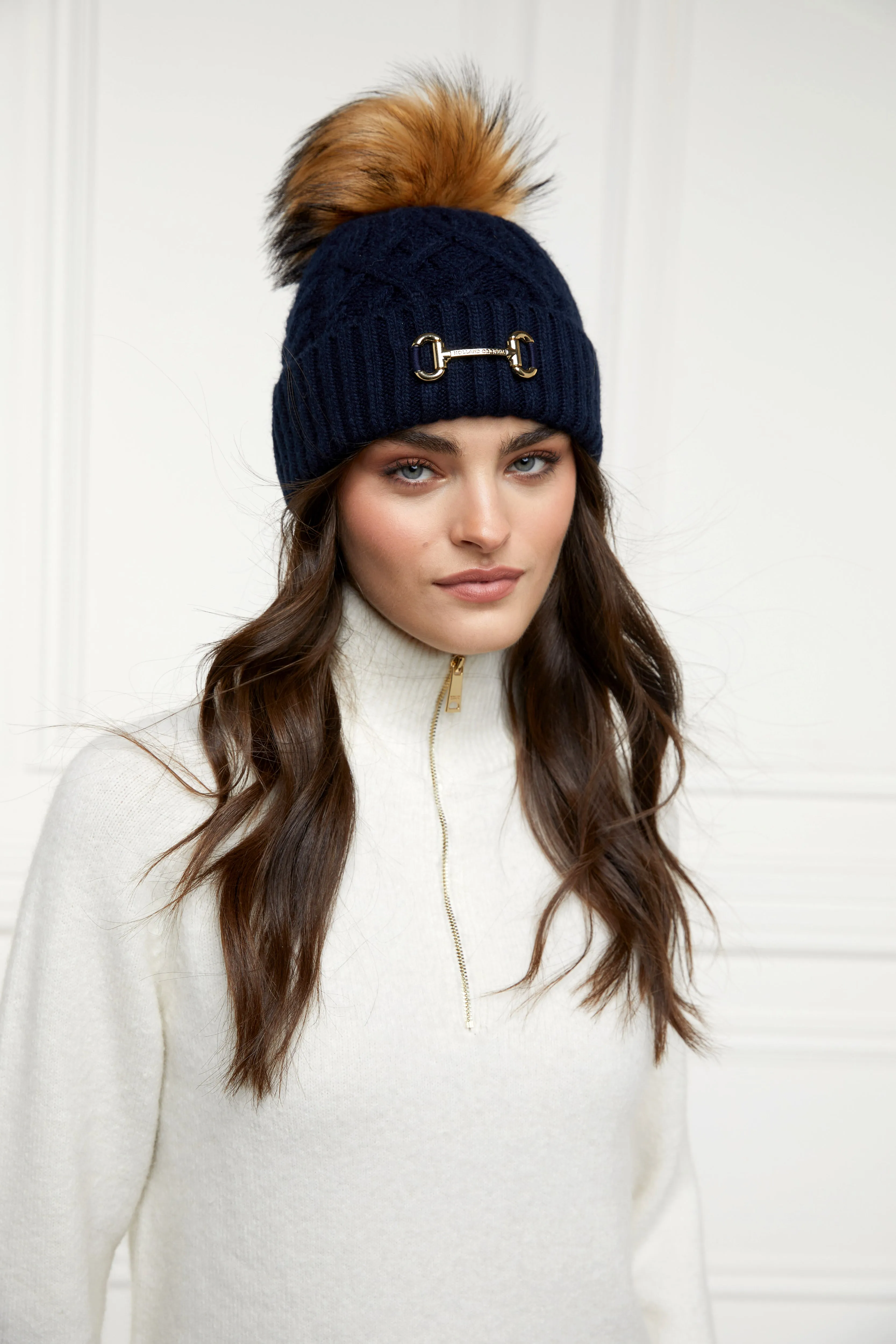 Horsebit Bobble Hat (Ink Navy)